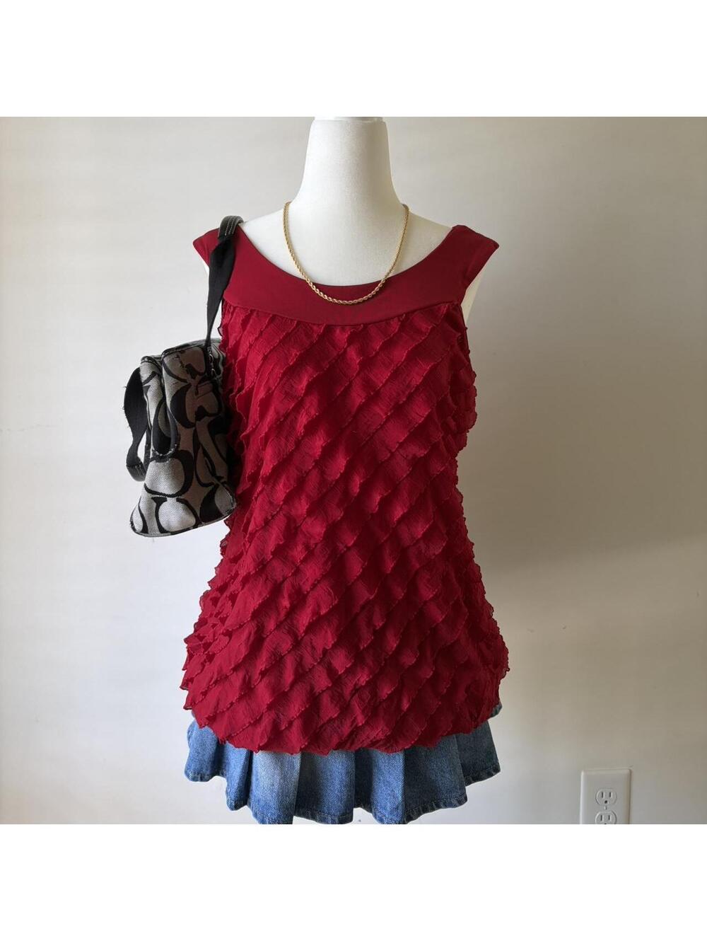 Y2K RUFFLE BLOUSE